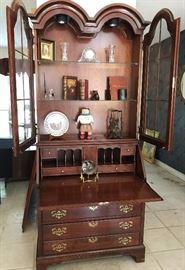 Beautiful and solid curved glass front secretary