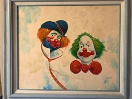 Not so scary clowns. Original art