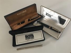 Mont blanc, Waterman pens. Sterling silver Thomas Jefferson's Monticello pen