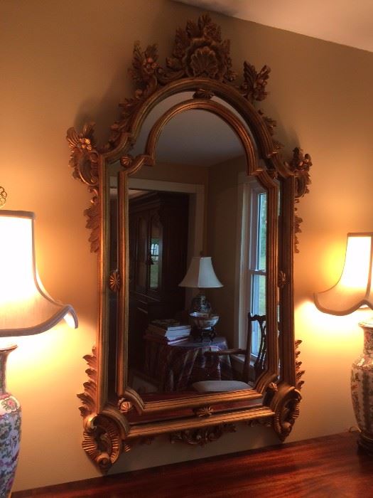 Beautiful Wooden Golden Colored Mirror 50"x32"