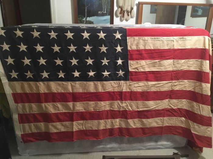 Very Large WW2 48 Star US Flag Approx 9.5'x 5' Cotton Flag