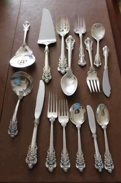 Some of the pieces of Sterling flatware.