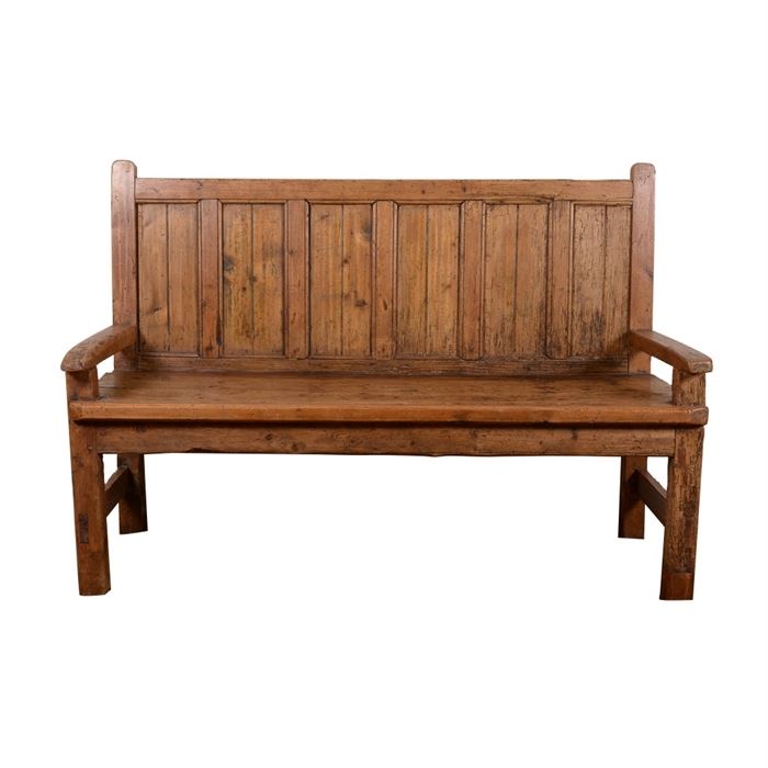 Antique Rustic Pine Bench