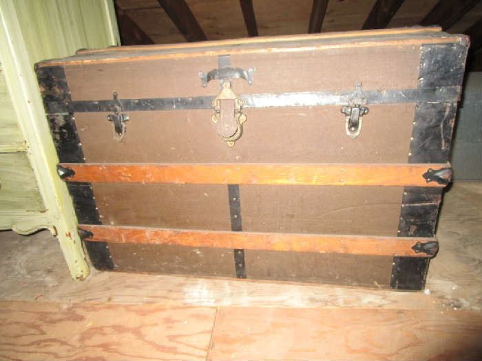 old trunk in the attic