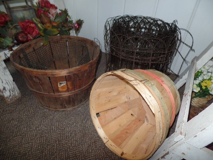 Old fruit baskets & Bob wire fence