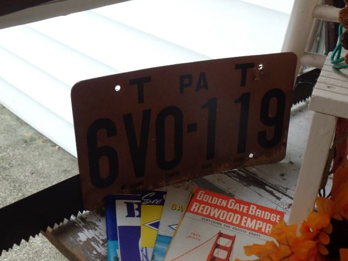 Vintage cardboard license plate