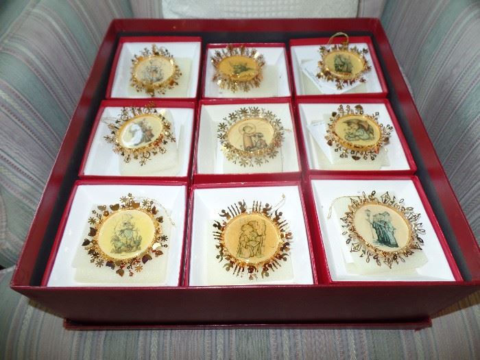 Set of 27 Hummel w/ 24K Gold plated, Christmas ornament collection