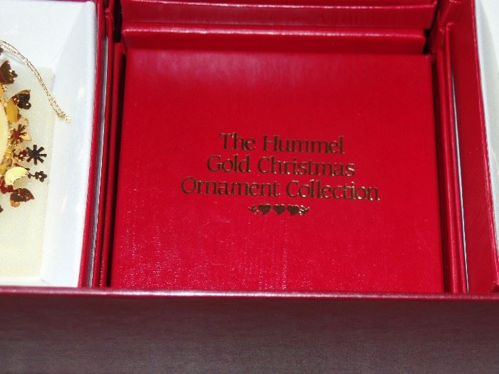 Set of 27 Hummel Gold plated Christmas ornament collection