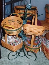 Ton of never used Longaberger baskets  - lots w/plastic and/or linen liners