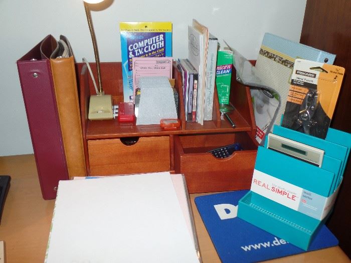 desk caddy and office supplies