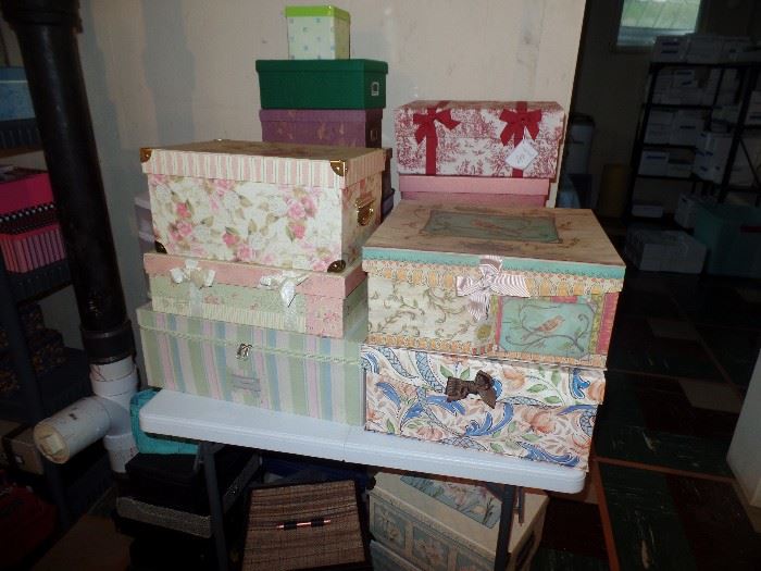 Lots of wonderful never used decorative boxes