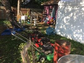 Pick out your lawn mower.As Is.  Utility sink.