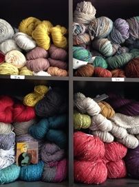 yarn--alpaca, merino, silk, overdyes, organic cotton, bamboo, cashmere