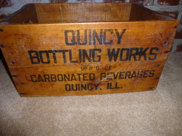 Vintage Quincy Bottling Works wooden crate