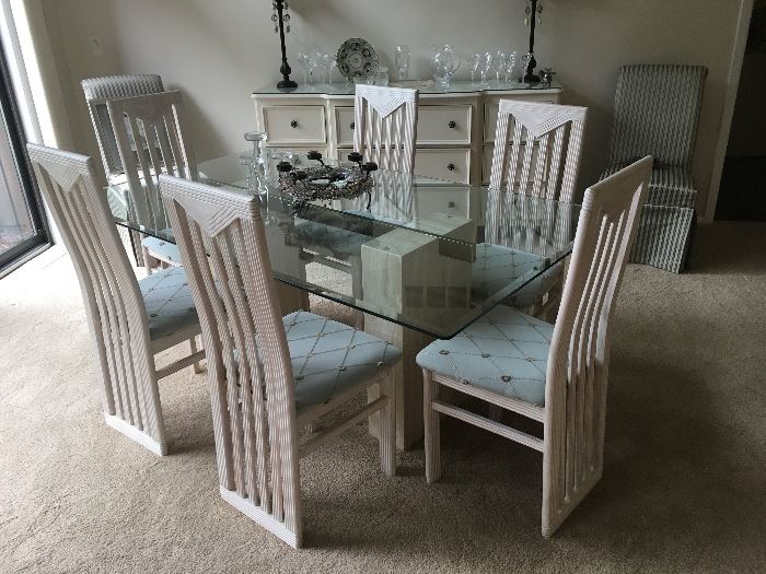 Dining Room Table & 6 Dining Chairs (Made in Italy)