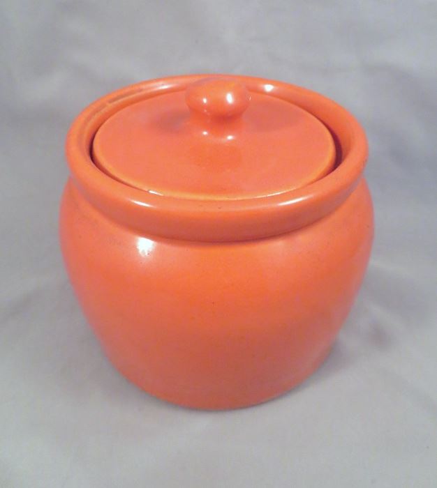 Bauer California Art Pottery Plain Ware Individual Lidded Bean Pot  