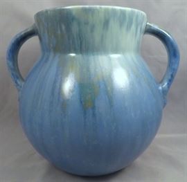 Rare Art Deco Roseville Art Pottery "Tourmaline/Earlam" Double Handled Vase