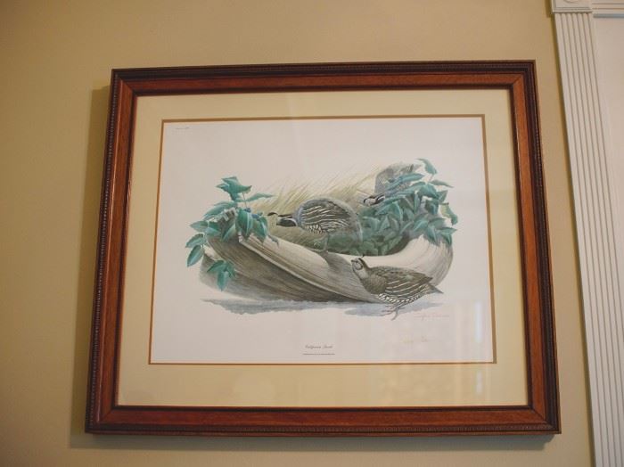 ART: Audubon Prints, watercolors, etchings, oils and silk hangings as well; *CRYSTAL: Baccarat, Steuben, Waterford, Fostoria (American), Lenox