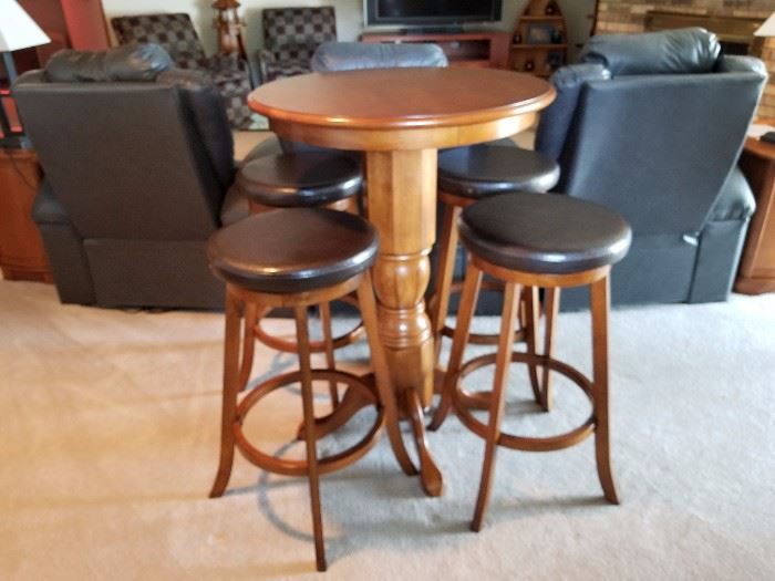 pub table and chairs