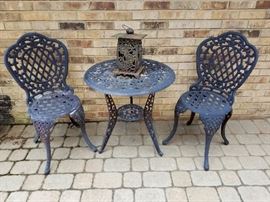 Wrought iron table and chairs