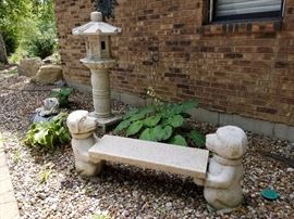 Granite Sculptures and Bench