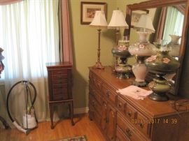 Jewelry chest, clothing steamer