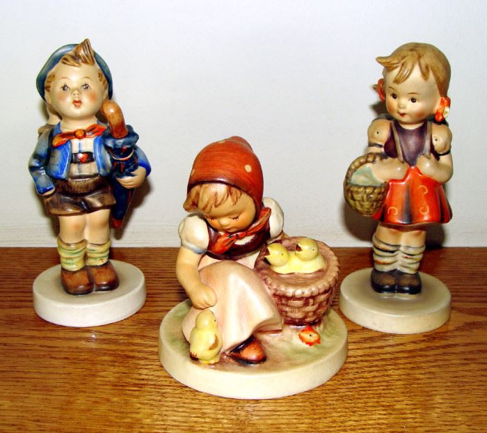 1940's and 1950's Goebel Hummel Figurines - "Home From Market", "Chick Girl"