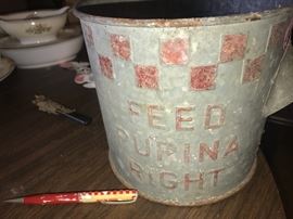 Galvanized Purina Feed Bucket