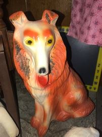 Chalk ware dog figurine
