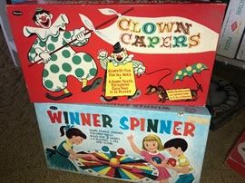 Vintage board games; Clown Capers and Winner Spinner