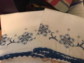 Embroidered pillow cases