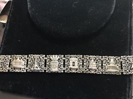 Vintage France Souvenir charm link bracelet 