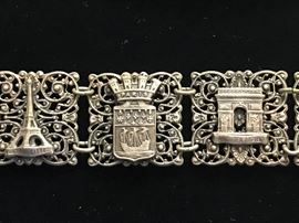 Vintage France Souvenir charm link bracelet 