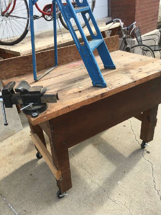 work bench with vice Sunday...$125.oo