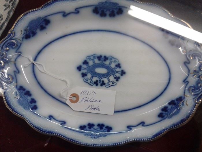 1800's Flow Blue Platter 