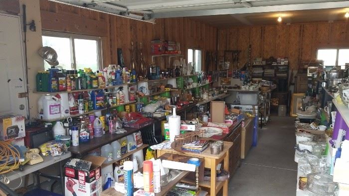A garage full of stuff to buy