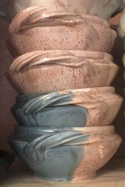 Handcrafted signed Pottery Bowls