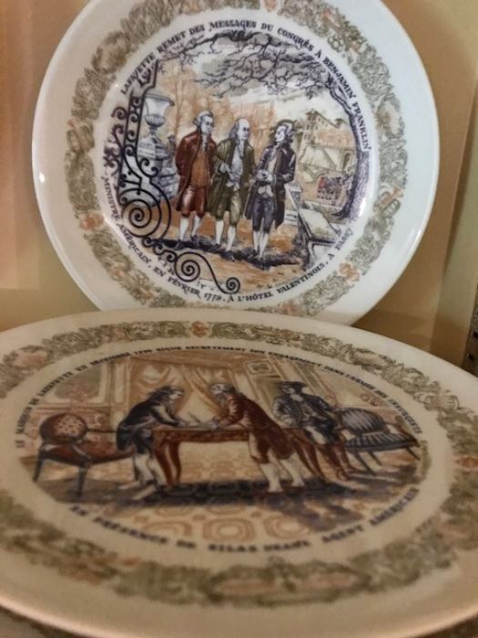 French plates commemorating the Marquis de LaFayette.