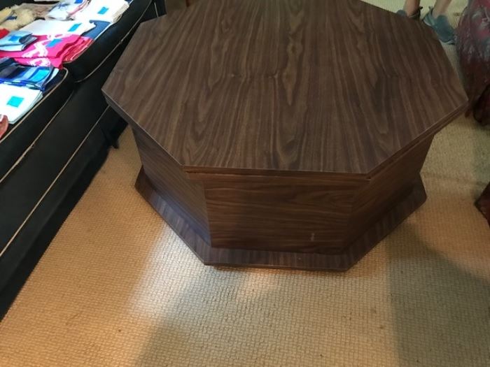 Great midcentury octagonal coffee table that...