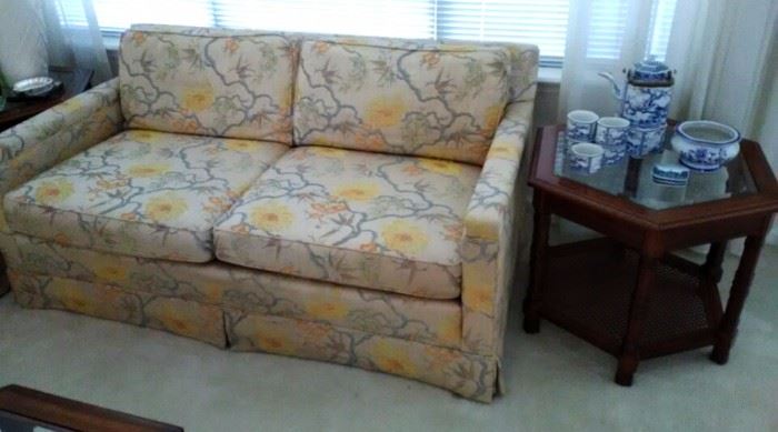 Loveseat Too, One of Two End Tables