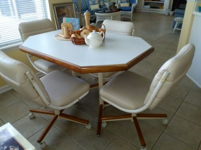 Dinette Set (shown without leaf)- 2 other Armchairs Available AS IS