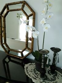 Vintage "Bamboo" Mirror, etc