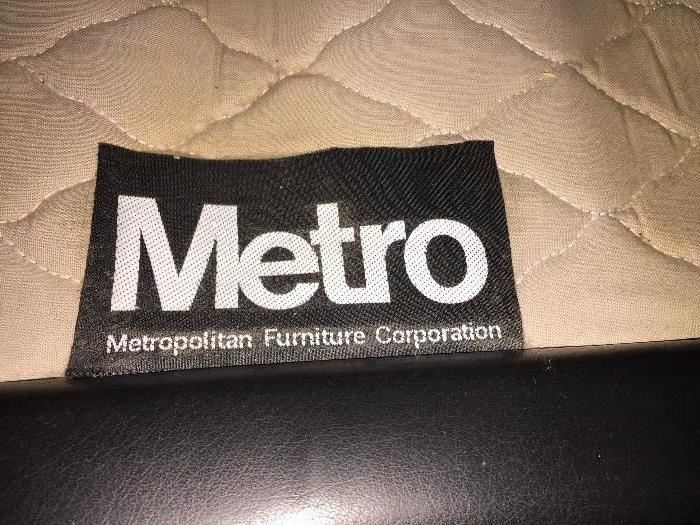 Metro Black Leather Arm Chair
