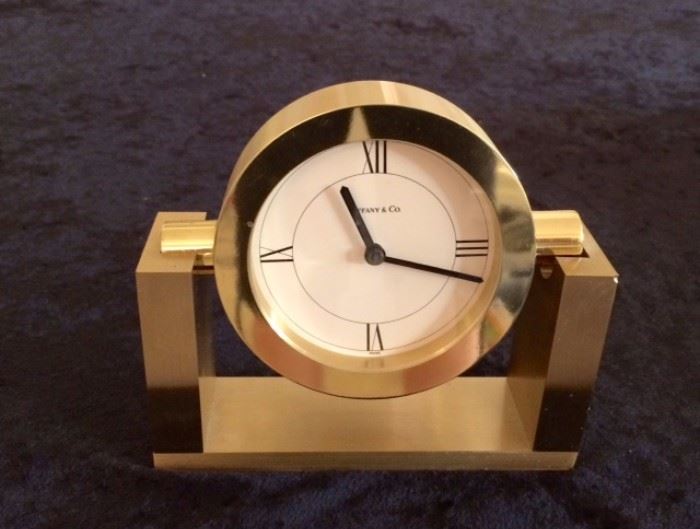 Tiffany & Co. Brass Clock