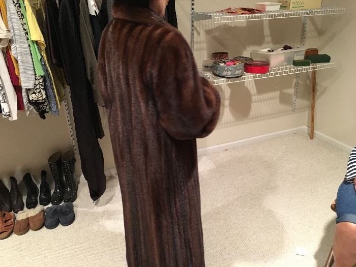 full length mink female skin mink  coat