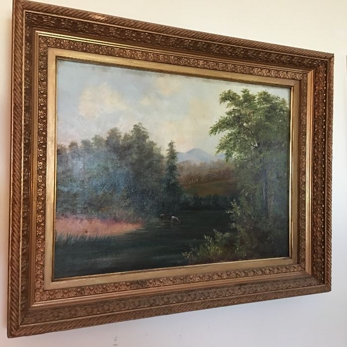 Hudson River School Antique Painting-beautiful!