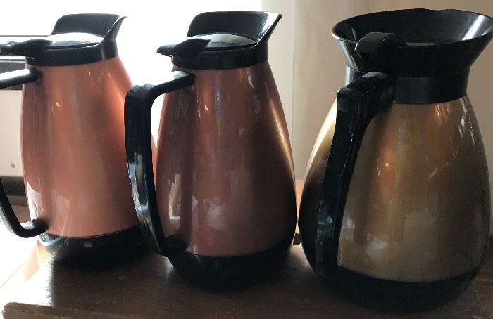 70's coffee pitchers. Decaf, tea, or me?