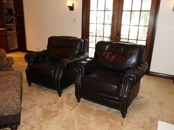 Matching chairs to leather couch. High quality, excellent condition