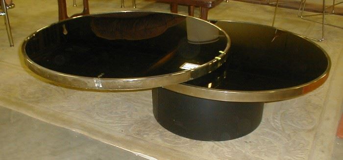 glass and chrome living room swivel coffee table - $240.00