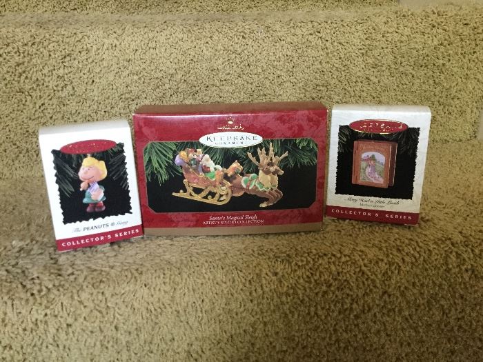 Vintage Hallmark Ornaments in their boxes